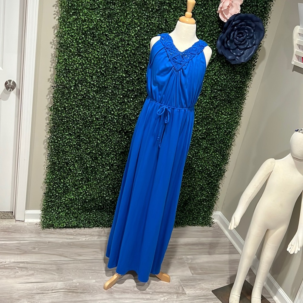 Blue cotton maxi dress